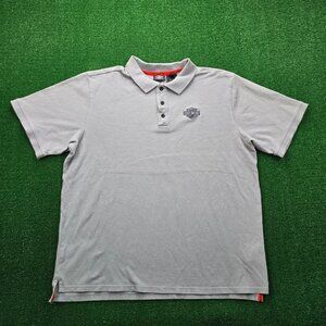 Harley Davidson Polo Shirt Mens‎ 2XL Gray Short Sleeve Motorcycle Biker Casual